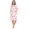 Casual Nights Women's Floral Snap Front Flannel Duster Long Sleeve Lounger Dress - 2 of 4