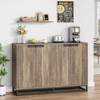 55" Buffet Storage Cabinet, Modern Sideboard Credenza with 4 Doors and Shelves, Coffee Bar Cabinet for Kitchen, Dining Room, Living Room - 2 of 4