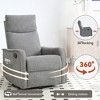Fabric Manual Recliner Chair with Rocker, 360° Swivel, Heat, and 8-Point Massage - 4 of 4