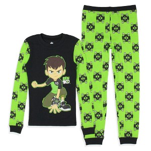 Ben 10 Boys' Cartoon Omnitrix Tossed Print Character Tight Fit Pajama Set Multicolored - 1 of 4