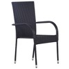 vidaXL Stackable Patio Chairs 4 pcs Poly Rattan Black - 2 of 4