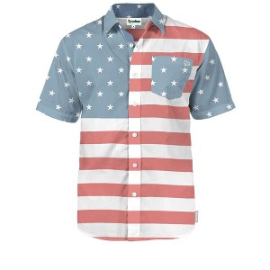 Tipsy Elves Mens Faded Flag Button Down Shirt: Size Small - 1 of 1