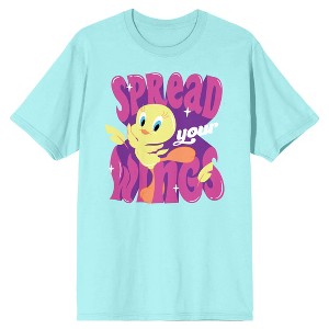 Looney Tunes Tweety Spread Your Wings Crew Neck Short Sleeve Mint Women's T-shirt - 1 of 3