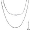 Steeltime unisex sterling silver rope chain necklace. Color Options: Silver, Gold - 3 of 3