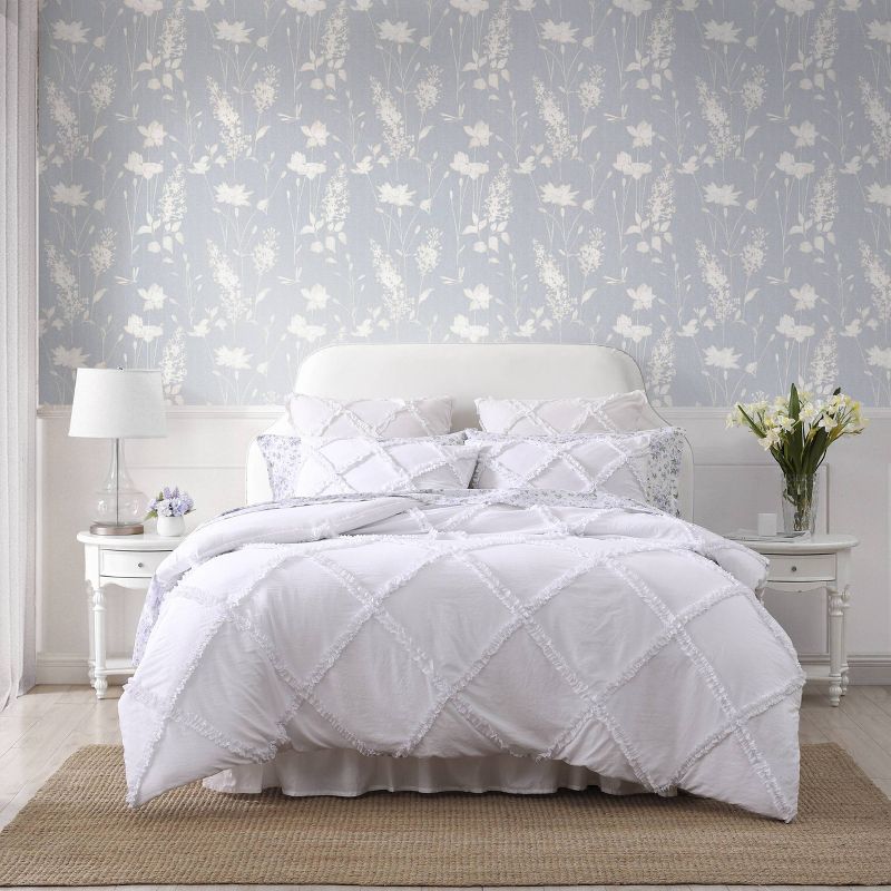 Laura Ashley Norah Comforter Bedding Set White, 2 of 10
