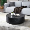 Fiberglass 31.49 Inch Round Coffee Table, Sturdy Fiberglass Table For Living Room No Assembly Required - 2 of 4