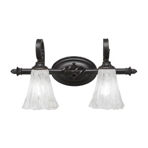 Toltec Lighting Elegante 2 - Light Vanity in  Dark Granite with 5.5" Fluted Italian Ice Shade - 1 of 1