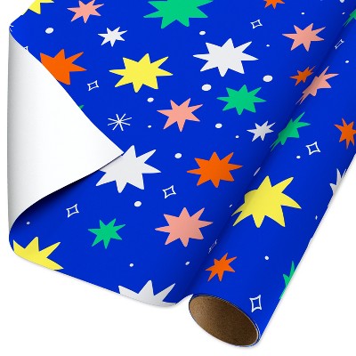 20 sq ft Star Bursts Wrapping Paper Bright Colors