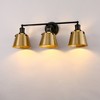 YANSUN 24 in. 3-Light Black and Gold Modern Bell Vanity Light for Bathroom Mirror with Metal Shades - 3 of 4