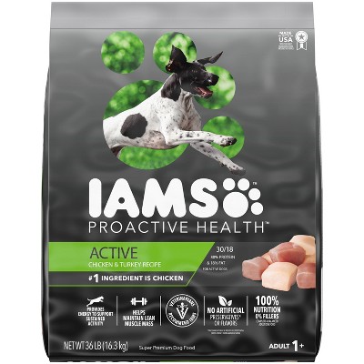 Iams Proactive Health Active Chicken Turkey Dry Dog Food 36lbs