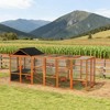 ORRD Portable Chicken Coop with Wheels & Nesting Box, Mobile Wooden Hen House with Outdoor Run for Backyard Poultry, Natural - 4 of 4