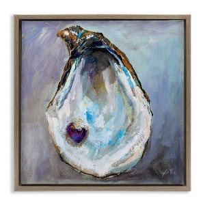 Stupell Industries Oyster Shell with Pearl Floating Frame Canvas Art - 1 of 4