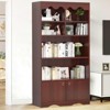 5-Tier  Bookcase – 63" Tall Modern Bookshelf with Open Storage Shelves & Doors – Floor Standing Display Unit for Office, Living Room - 4 of 4