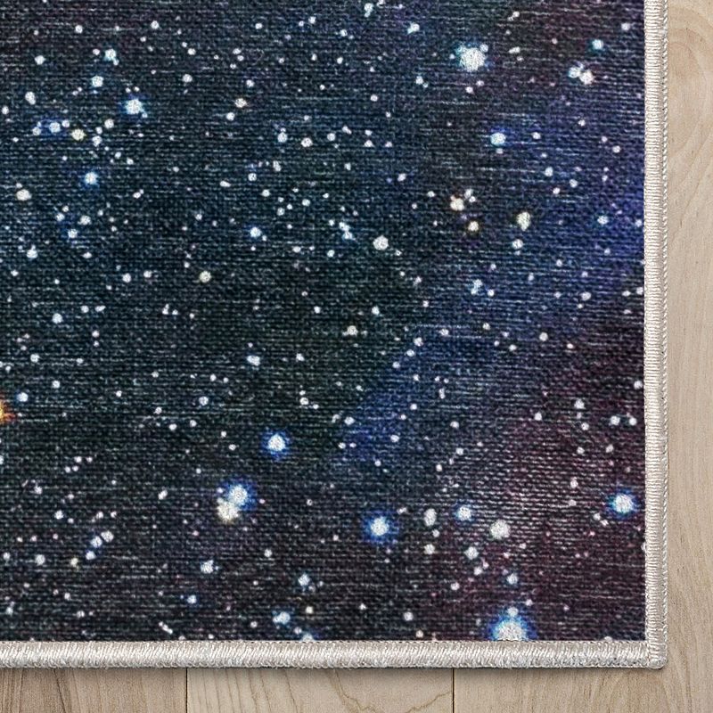 Well Woven Apollo Flat Weave Celestial Space Nebula Multicolor Area Rug, 5 of 10