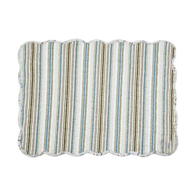 White and Blue Quilted Cotton Reversible Placemats Set of 6