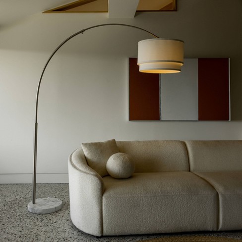 Brightech Mason Mid-century (includes Led Light Bulb) Marble Base Arc ...