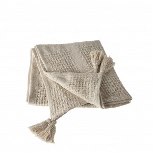 50" X 60"  Woven Cotton Throw Blanket with Tassels - 1 of 4