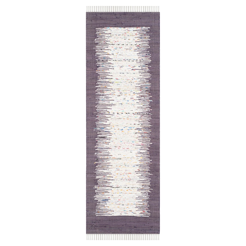 2'3inx7' Runner Bettina Flatweave Ivory / Purple - Safavieh