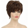 Jessie's Wig 4Inch Short Bob Wig With Bangs Synthetic Hair Brown Color 1 Pc/Pack - 3 of 4