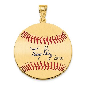 Black Bow Jewelry 14K Gold Plated Tony Perez Signature MD Enamel Baseball Pendant - 1 of 4