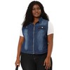 Agnes Orinda Women's Plus Size Trucker Zipper Front Sleeveless Sport Crop Denim Vests - 4 of 4