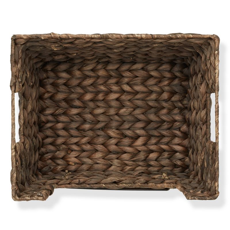 Casafield (Set of 2) Water Hyacinth Pantry Baskets with Handles and Chalkboard Labels, Wide Woven Storage Baskets for Kitchen Shelves, 5 of 7