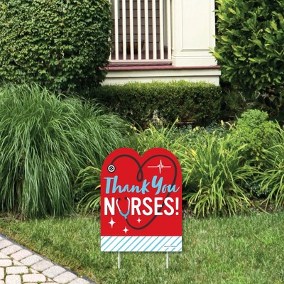 Big Dot of Happiness Thank You Nurses - Outdoor Lawn Sign - Nurse Appreciation Week Yard Sign - 1 Piece