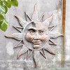 SPI Home Rustic Half Face Sun Wall Plaque – Cast Metal Garden Art for Outdoor or Patio Decor - 2 of 3