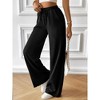 Women's High Waisted Drawstring Waist Wide Leg Sweatpants with Pockets Casual Loose Yoga Pants - 3 of 4