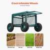VEVOR Rolling Garden Cart with Seat, Metal Rolling Garden Work Seat with Wheels, Supports up to 400 LBS, Heavy Duty Gardening Cart Scooter, Green - 3 of 4
