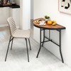 Tangkula Half-Round Folding Event Table Foldable Banquet Table w/ Metal Frame Brown - 3 of 4