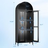 SUXXAN 73'' Metal Tall Arched Display Cabinet with Glass Doors and 2 Drawers, Assembly Required,Black - 2 of 4