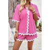 I am a Fashion Junky Wave Interlaced Linen Loose Fit Shorts Sets - 2 of 3
