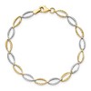 Black Bow Jewelry 14k Two Tone Gold, 5mm Oval Link Chain Bracelet, 7 Inch - 4 of 4