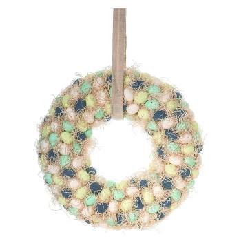 Transpac Foam 20.87 in. Multicolor Easter Speckled Egg Wreath