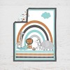 Bacati - Jungle Safari Aqua Orange Gray 4 pc Cotton Crib Bedding Set with Diaper Caddy - 3 of 4