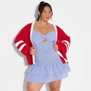 Women's Game Day Smocked Mini Skater Dress - Wild Fable™ - 1 of 3
