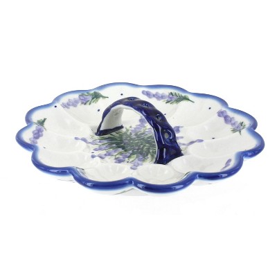 Blue Rose Polish Pottery 19b Wr Unikat Egg Plate : Target