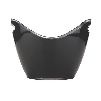 Black Acrylic Modern Ice Bucket with Cut-Out Handles