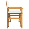 Director's Chair Cream, Teak Solid Teak wood, Polyester Standard vidaXL - 4 of 4