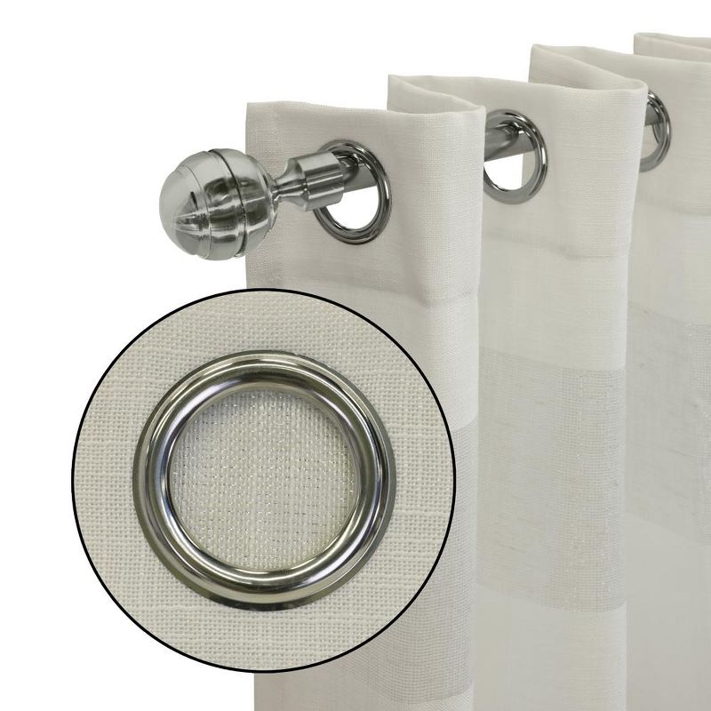 Habitat Paraiso Eclectic Smooth Textured Brighten Space Sheer Panel Grommet Curtain Panel Ivory Grey, 3 of 6