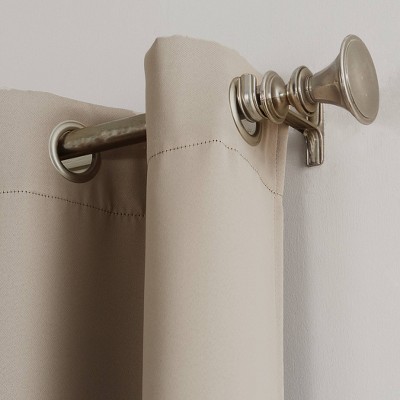 Stone Blackout Faux Silk Grommet Curtain Panel, 40" x 95"