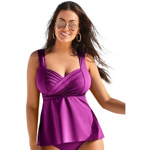 Swimsuits for All Women's Sweetheart Wrap Tankini Top (Plus Sizes Available) - 1 of 1