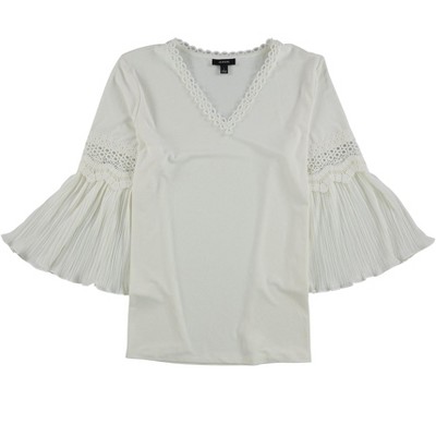 Alfani Womens Crochet Trim Pullover Blouse