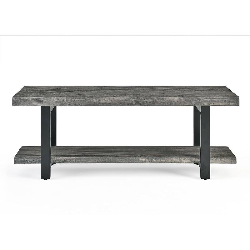 Pomona Metal and Reclaimed Wood Bench Slate Gray - Alaterre Furniture, 6 of 8