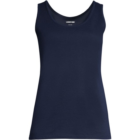 Lands' End Women's Petite Cotton Tank Top - Small - Radiant Navy : Target