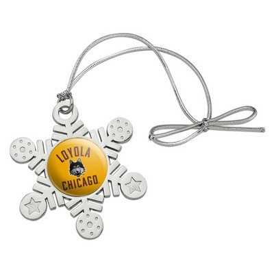 Loyola University Chicago Ramblers Metal Snowflake Christmas Tree Holiday Ornament