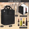 OPUX Wine Bag, 4,6 Bottle Cooler Insulated Tote Carrier Travel Picnic BYOB, Leakproof Padded Portable Party Christmas Gift - 3 of 4