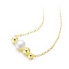 Guili Sterling Silver 14K Gold Plated Necklace with 6MM Freshwater Pearl, a refined and timeless addition to your jewelry collection. - 2 of 3