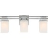 Possini Euro Design Bennett Modern Wall Light Chrome Hardwire 22" 3-Light Fixture Etched White Opal Glass for Bedroom Bathroom Vanity Reading Hallway - 3 of 4